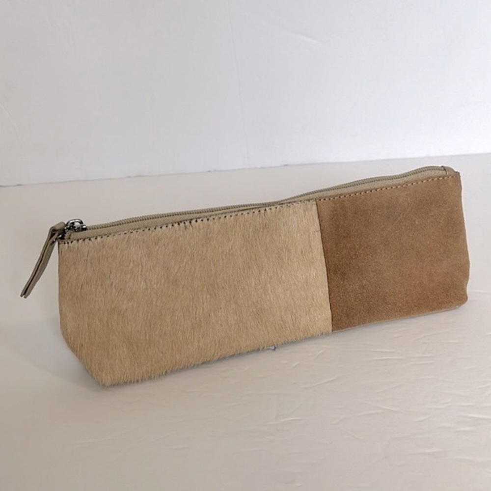 Color block Cowhide Pouch from Etsy brown/tan